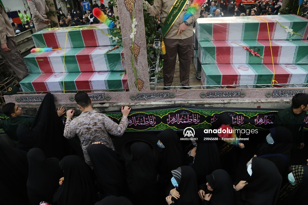 Funeral procession 200 Iranian soldiers of Iran-Iraq war in Tehran