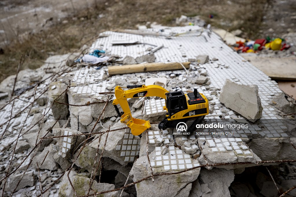 Toys left behind by Ukrainian children war-torn city of Kharkiv