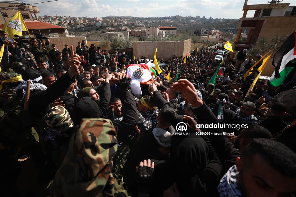 Batı Şeria'da Yahudi yerleşimci tarafından öldürülen Filistinlinin cenaze töreni