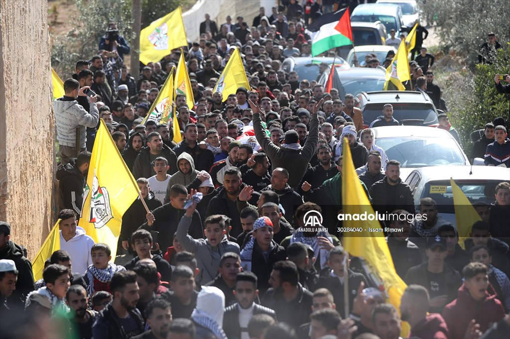 Batı Şeria'da Yahudi yerleşimci tarafından öldürülen Filistinlinin cenaze töreni