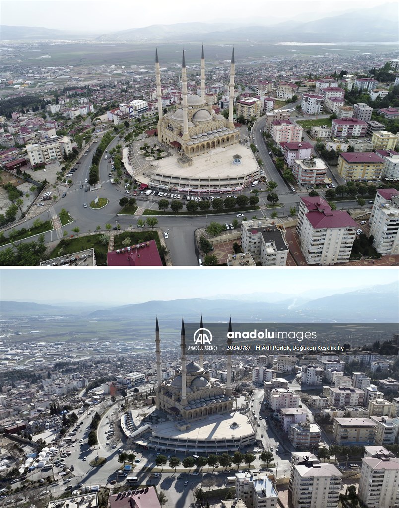 Images before and after the quake reveal extent of the devastation