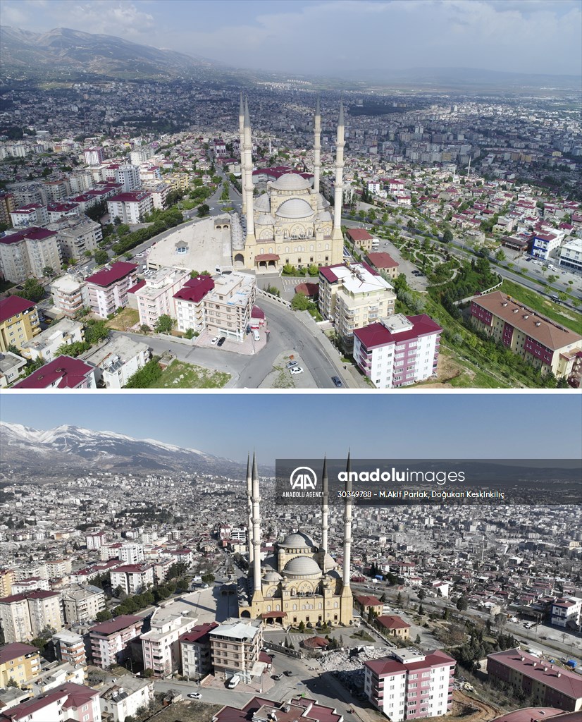 Images before and after the quake reveal extent of the devastation
