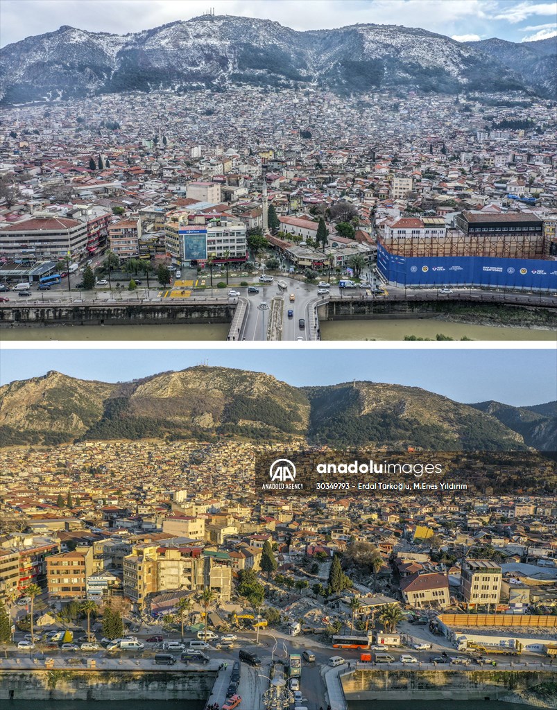 Images before and after the quake reveal extent of the devastation