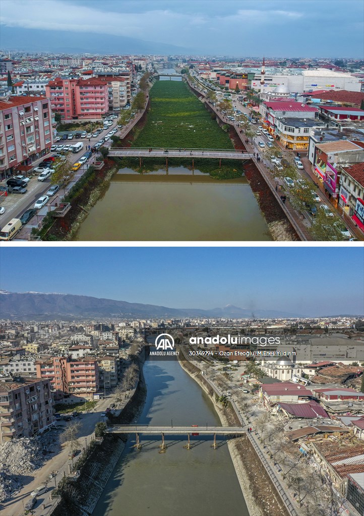 Images before and after the quake reveal extent of the devastation