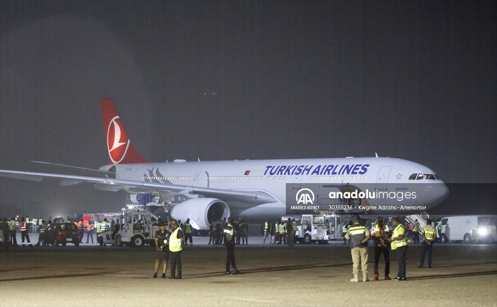 The coffin of football player Christian Atsu arrives in Ghana