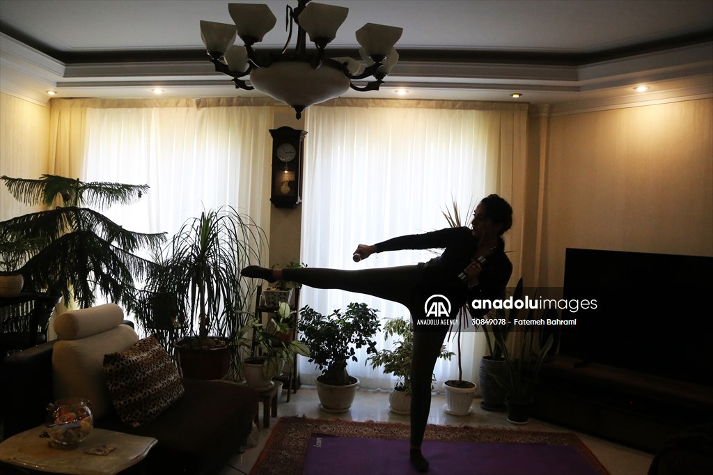 Iranian female trainer's passion for kick-boxing