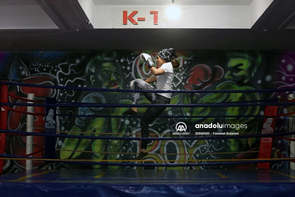 Iranian female trainer's passion for kick-boxing