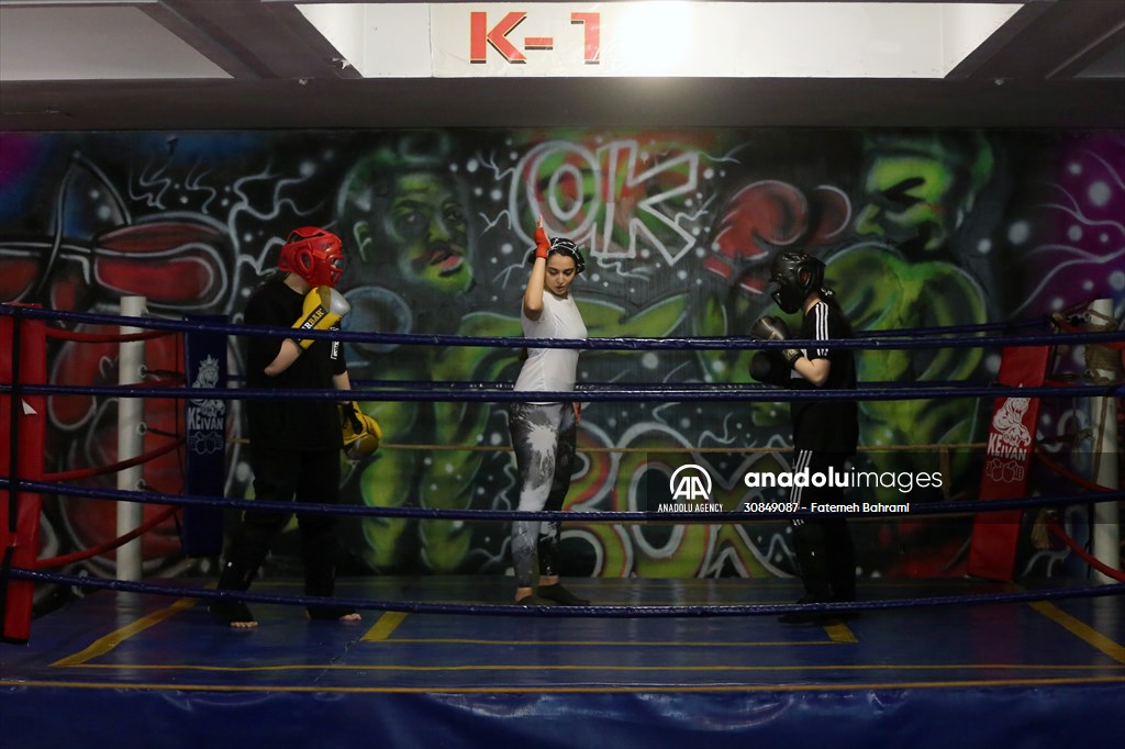 Iranian female trainer's passion for kick-boxing