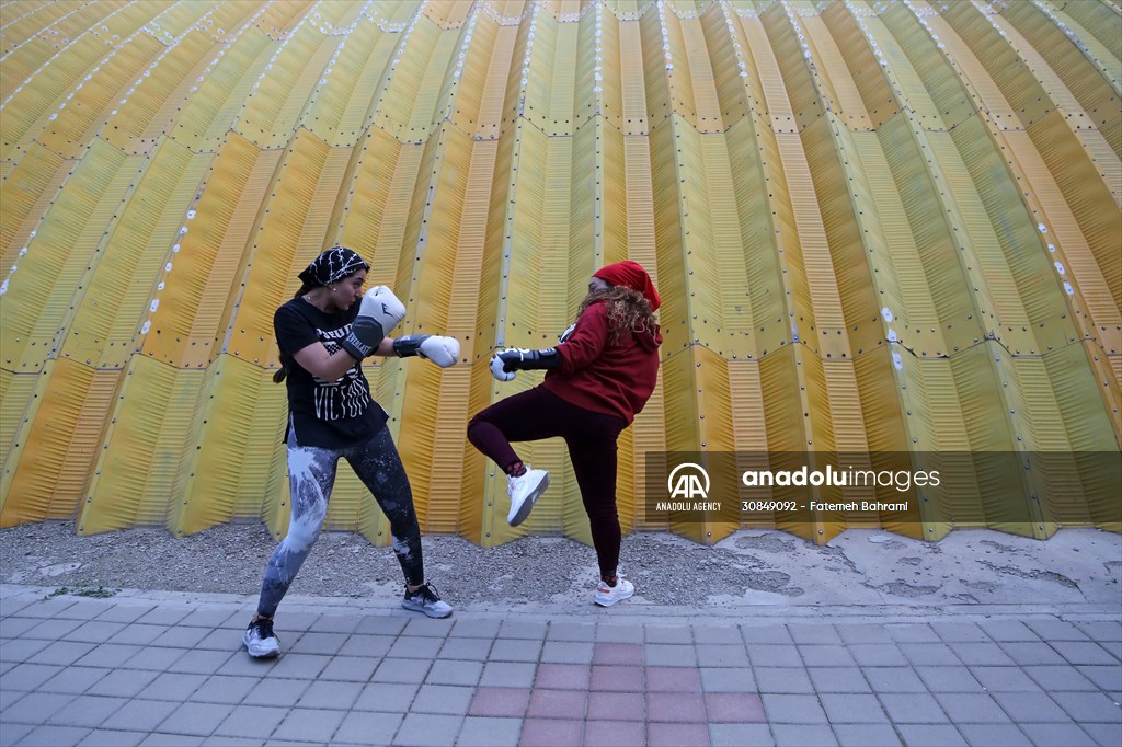 Iranian female trainer's passion for kick-boxing