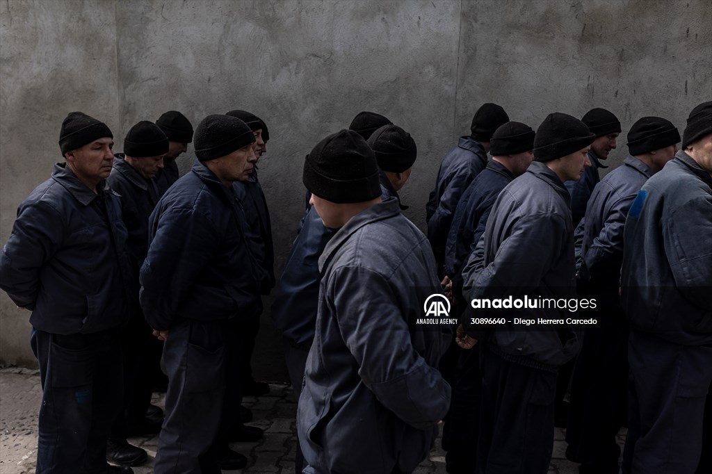 Russian soldiers captured during the war in Ukrainian prison