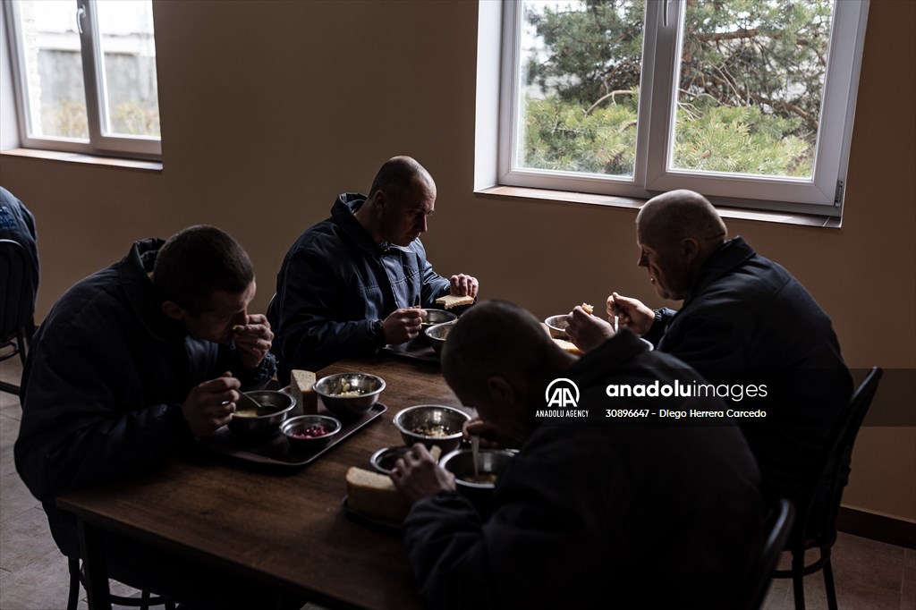 Russian soldiers captured during the war in Ukrainian prison