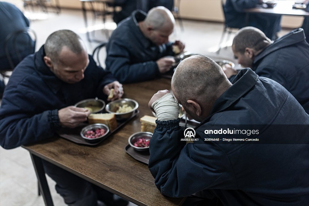 Russian soldiers captured during the war in Ukrainian prison