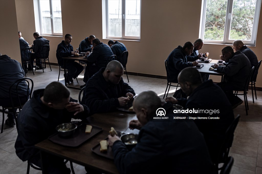 Russian soldiers captured during the war in Ukrainian prison