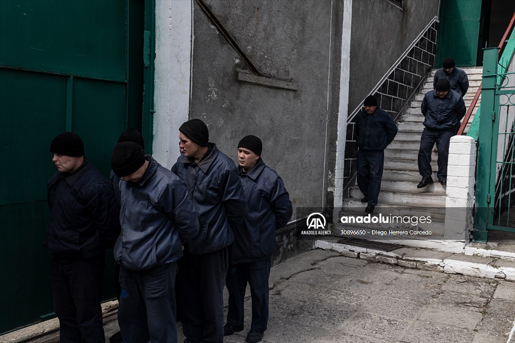Russian soldiers captured during the war in Ukrainian prison