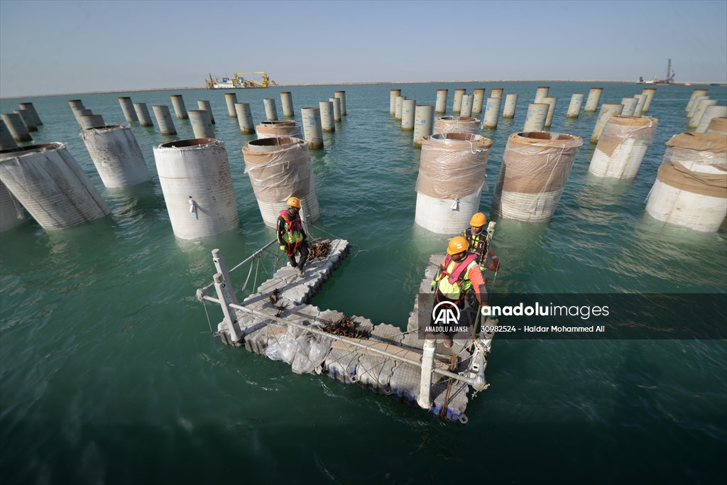 Orta Doğu'nun en büyük limanlarından Irak'taki Büyük Faw'ın inşaat çalışmaları devam ediyor