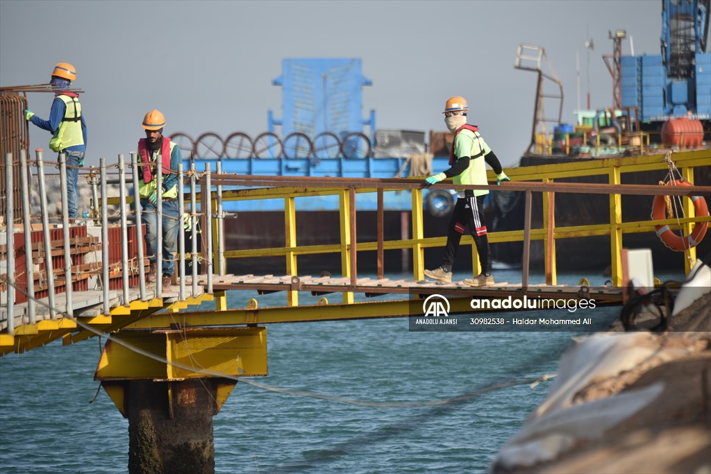 Orta Doğu'nun en büyük limanlarından Irak'taki Büyük Faw'ın inşaat çalışmaları devam ediyor