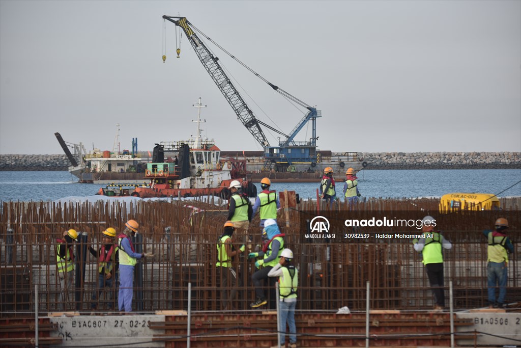 Orta Doğu'nun en büyük limanlarından Irak'taki Büyük Faw'ın inşaat çalışmaları devam ediyor