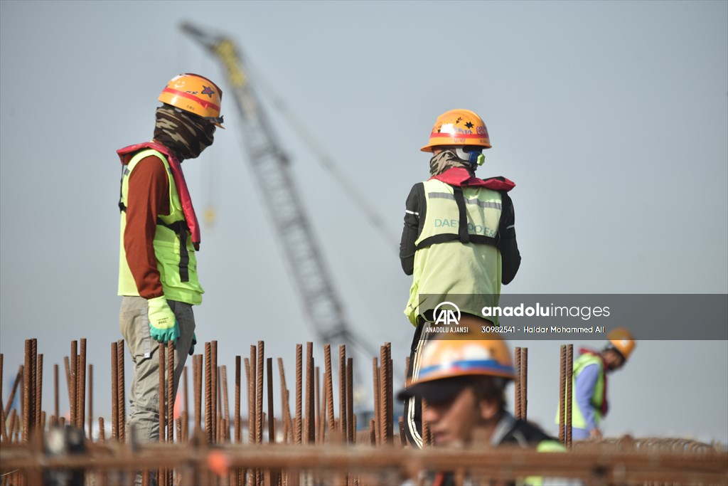 Orta Doğu'nun en büyük limanlarından Irak'taki Büyük Faw'ın inşaat çalışmaları devam ediyor