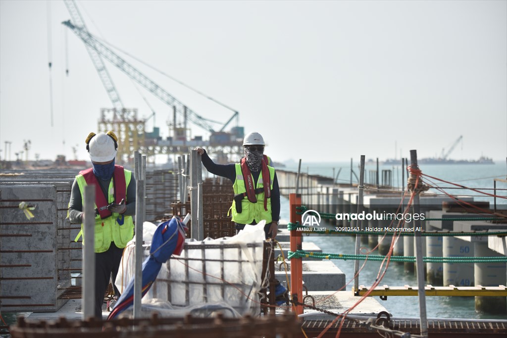 Orta Doğu'nun en büyük limanlarından Irak'taki Büyük Faw'ın inşaat çalışmaları devam ediyor