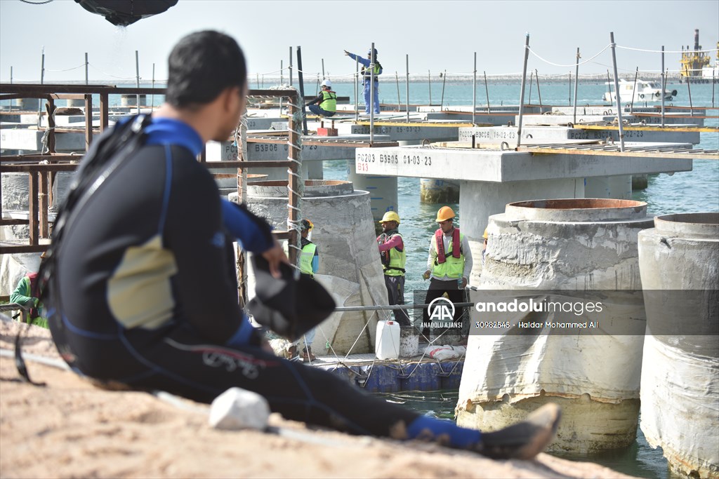 Orta Doğu'nun en büyük limanlarından Irak'taki Büyük Faw'ın inşaat çalışmaları devam ediyor