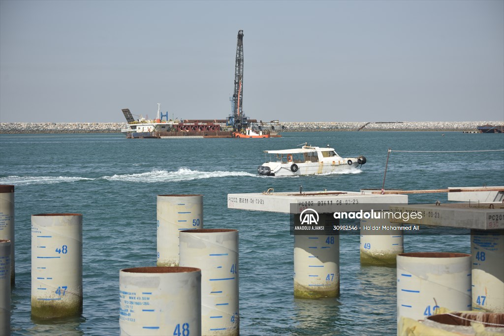 Orta Doğu'nun en büyük limanlarından Irak'taki Büyük Faw'ın inşaat çalışmaları devam ediyor