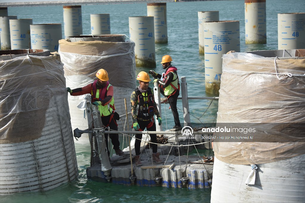 Orta Doğu'nun en büyük limanlarından Irak'taki Büyük Faw'ın inşaat çalışmaları devam ediyor