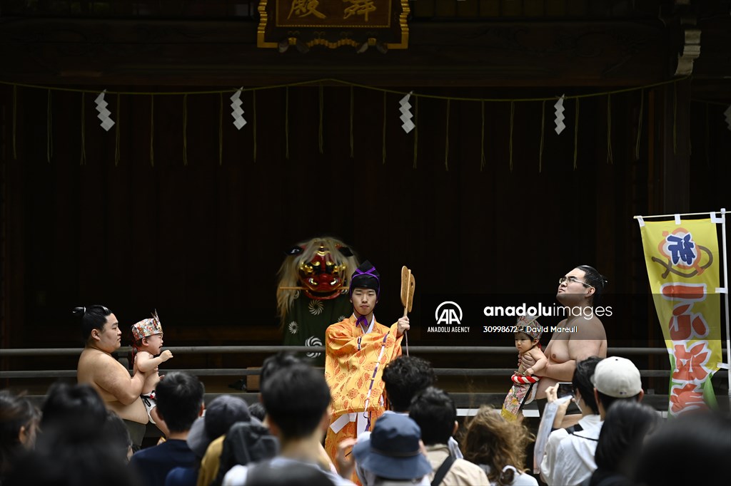 Festival of crying baby sumo in Tokyo