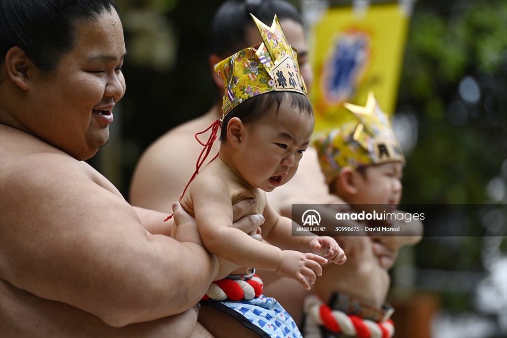 Festival of crying baby sumo in Tokyo