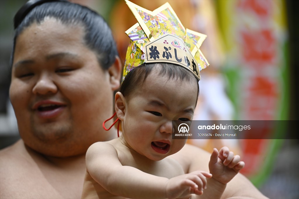 Festival of crying baby sumo in Tokyo