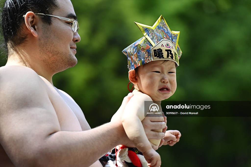 Festival of crying baby sumo in Tokyo