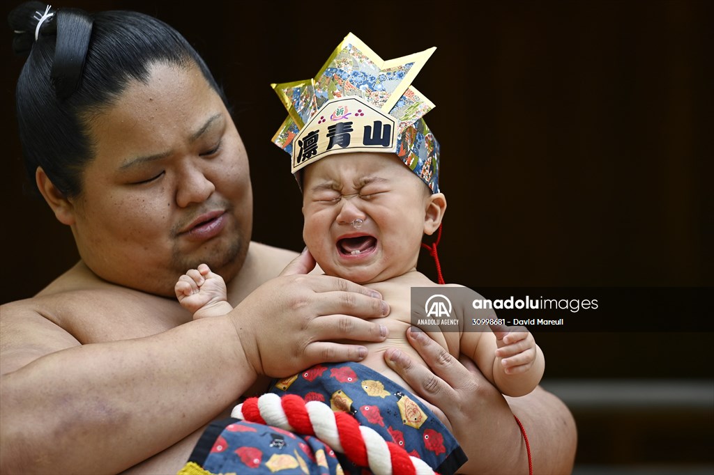 Festival of crying baby sumo in Tokyo