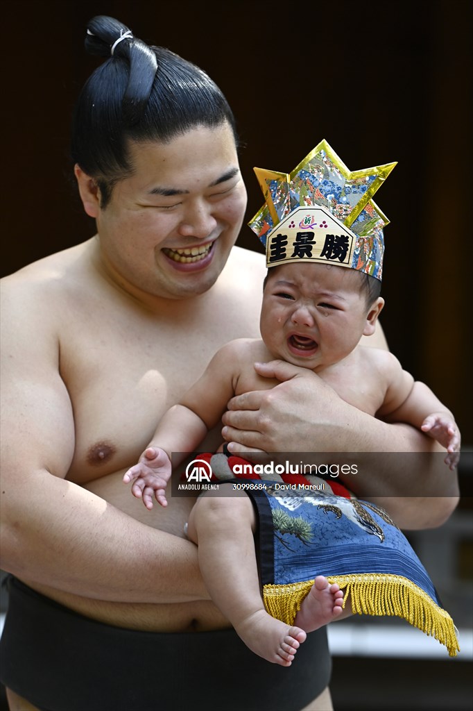 Festival of crying baby sumo in Tokyo