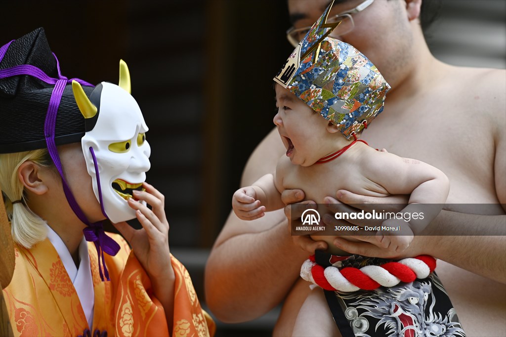 Festival of crying baby sumo in Tokyo