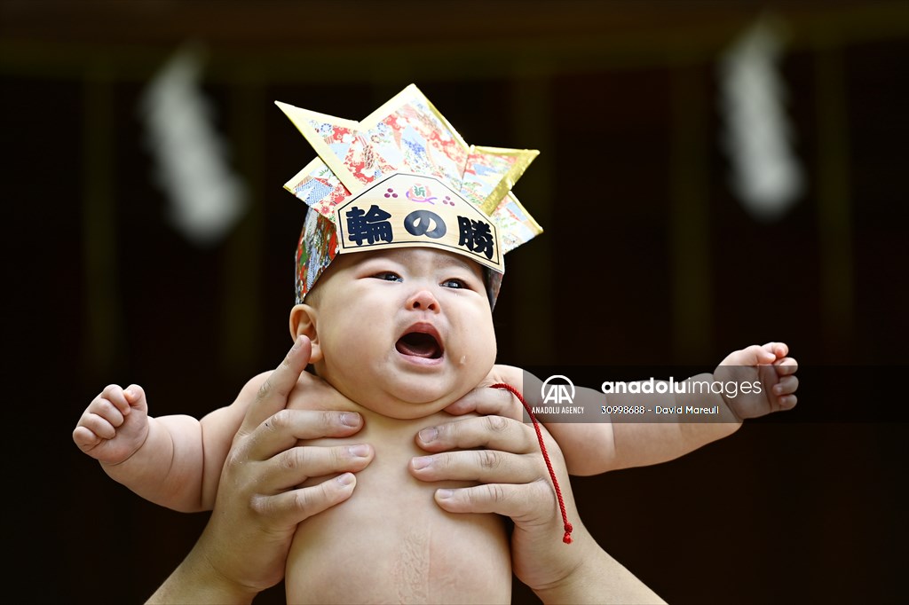 Festival of crying baby sumo in Tokyo