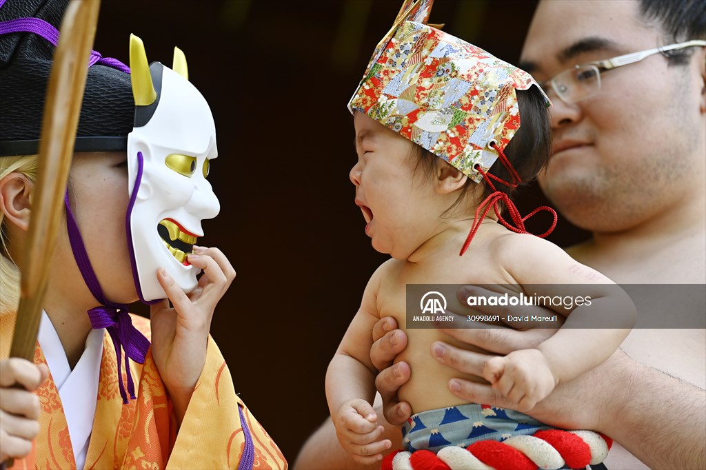Festival of crying baby sumo in Tokyo