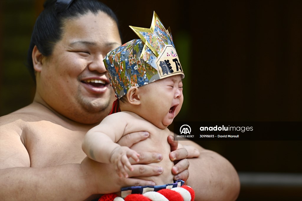 Festival of crying baby sumo in Tokyo