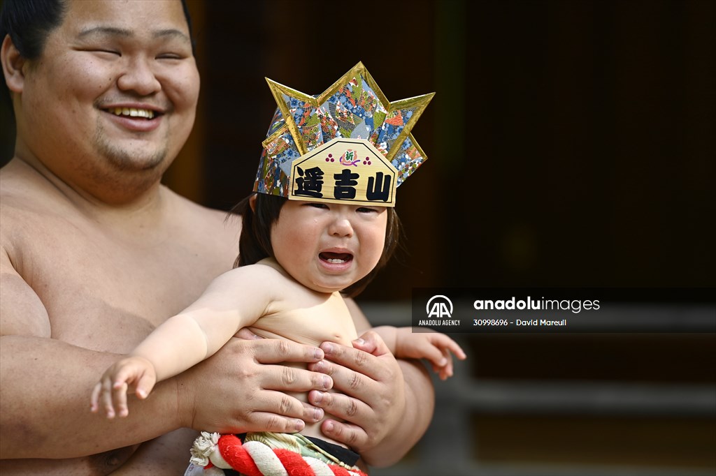 Festival of crying baby sumo in Tokyo