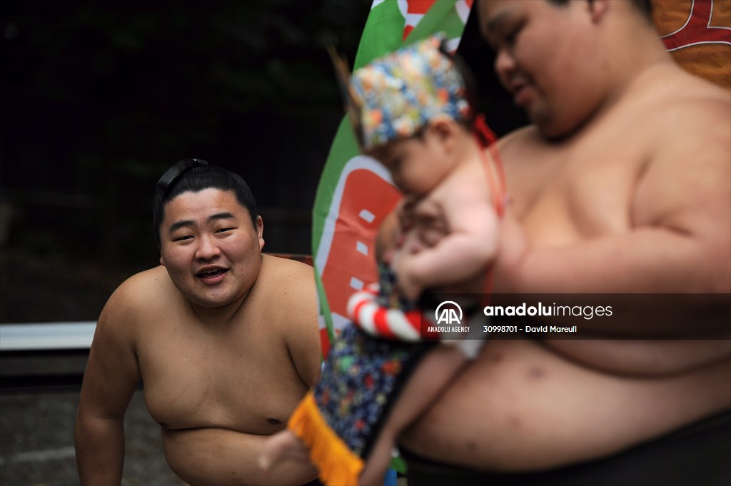 Festival of crying baby sumo in Tokyo