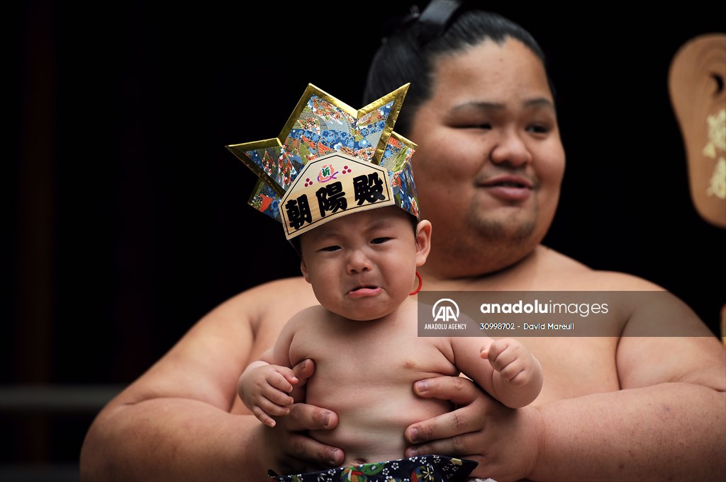 Festival of crying baby sumo in Tokyo