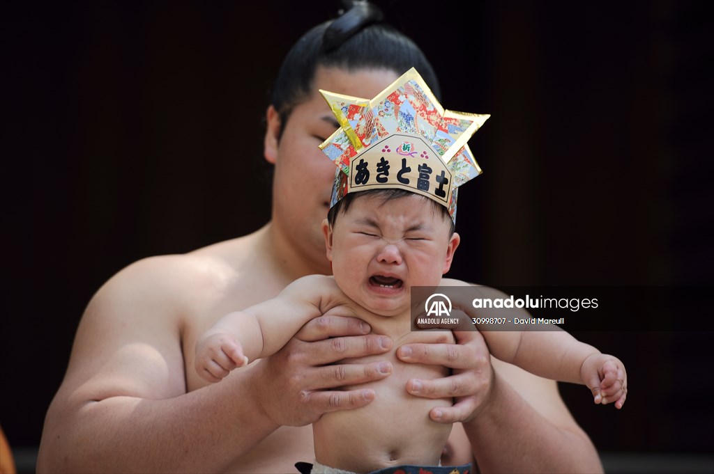 Festival of crying baby sumo in Tokyo