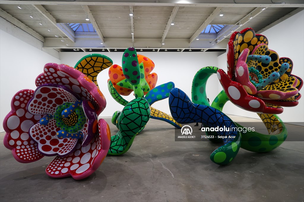 Yayoi Kusama unveils her latest works in a New York City gallery