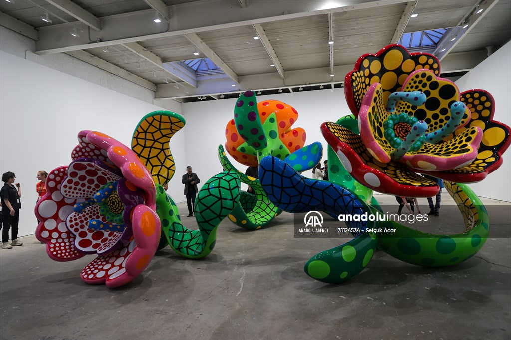 Yayoi Kusama unveils her latest works in a New York City gallery