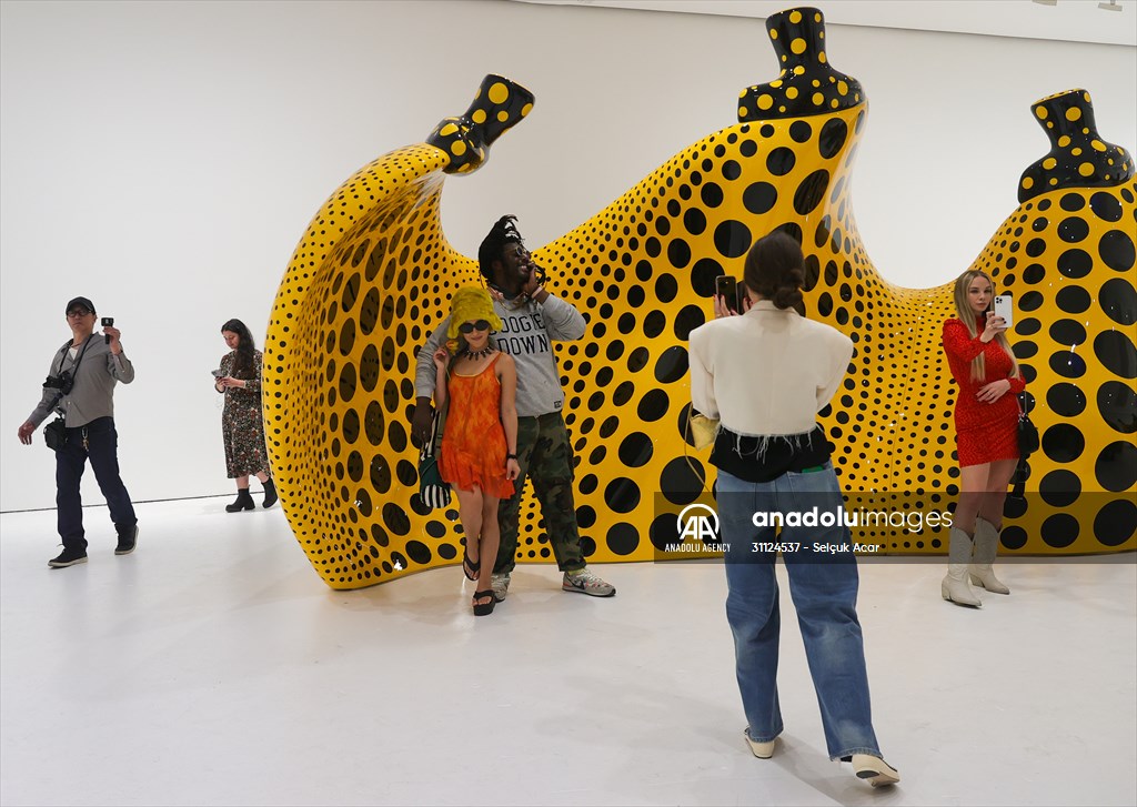 Yayoi Kusama unveils her latest works in a New York City gallery