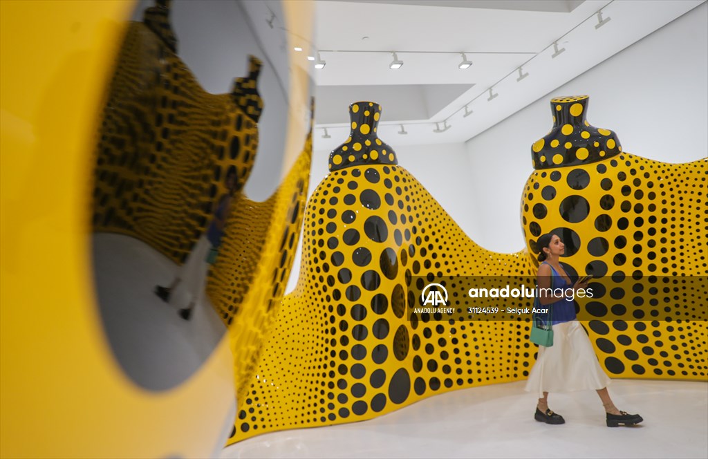 Yayoi Kusama unveils her latest works in a New York City gallery