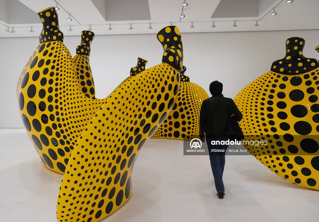 Yayoi Kusama unveils her latest works in a New York City gallery