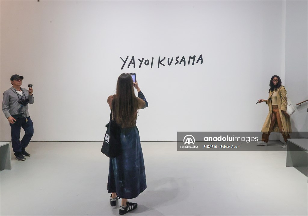 Yayoi Kusama unveils her latest works in a New York City gallery