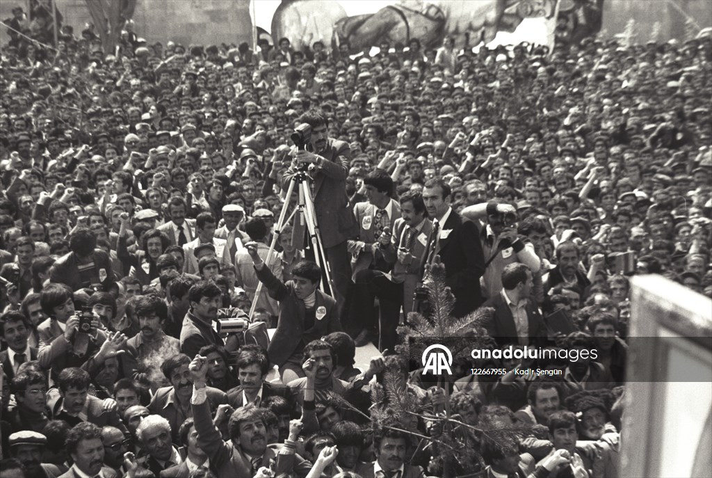 MHP Genel Başkanı Türkeş'in Erzurum mitingi