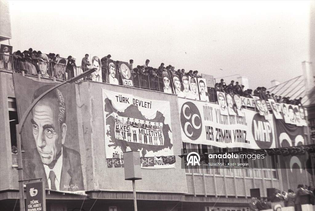 MHP Genel Başkanı Türkeş'in Erzurum mitingi