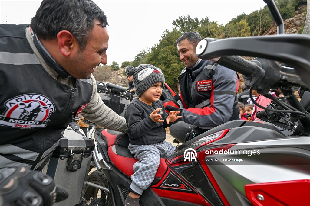 Adiyaman Motorcycle Club visits children of earthquake-stricken village