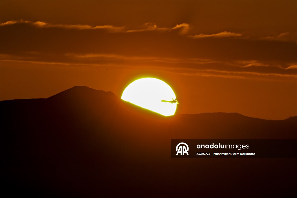 ANKA-S, unmanned aerial vehicle at sunrise in Turkiye's Ankara